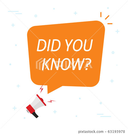 Did you know info message help bubble speech or question advice element from loudspeaker isolated vector flat cartoon illustration, comic balloon information or info text symbol for tutorial image 63193978