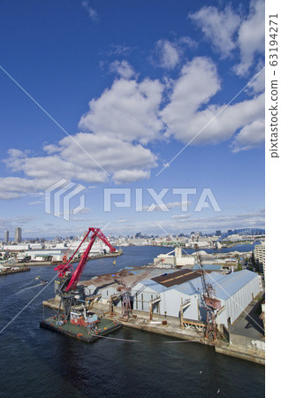 大阪市大正區和住野區的工業區景觀。 63194271