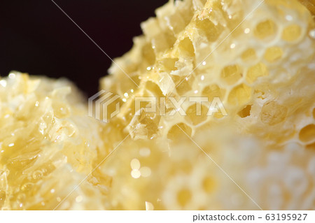 Honeycomb with liquid honey 63195927