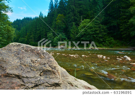 landscape, beautiful view of mountain river in landscape, beautiful view of mountain river in 63196891