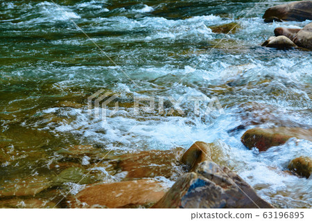 landscape, beautiful view of mountain river in landscape, beautiful view of mountain river in 63196895