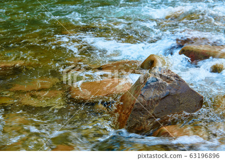 landscape, beautiful view of mountain river in landscape, beautiful view of mountain river in 63196896