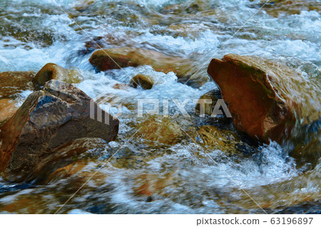 landscape, beautiful view of mountain river in landscape, beautiful view of mountain river in 63196897