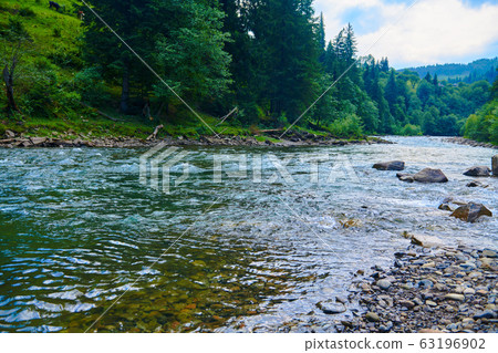 landscape, beautiful view of mountain river in landscape, beautiful view of mountain river in 63196902