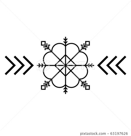 Old baltic Sun sign. Folk star or flower symbol. 63197626