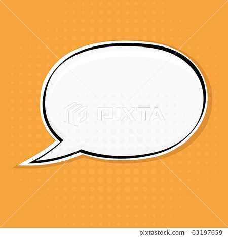 Speech bubble on yellow background. Pop art style - Stock Illustration ...