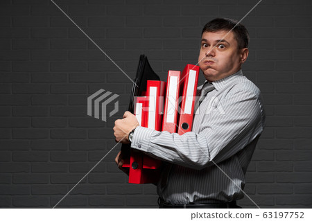 Very busy businessman closeup portrait, posing Very busy businessman closeup portrait, posing 63197752