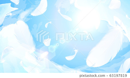 sky_16上飛舞的羽毛的背景插圖：9 63197819