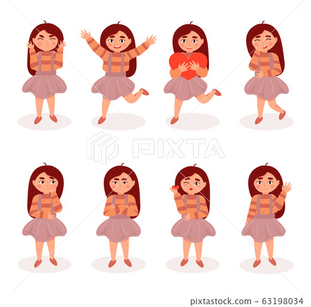 Set of girl characters. 63198034