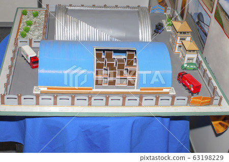 Cardboard model of a warehouse for storing goods. Cardboard model of a warehouse for storing goods. 63198229