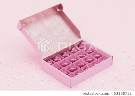 Ruby chocolates 3D rendering Ruby chocolates 3D rendering 63198731