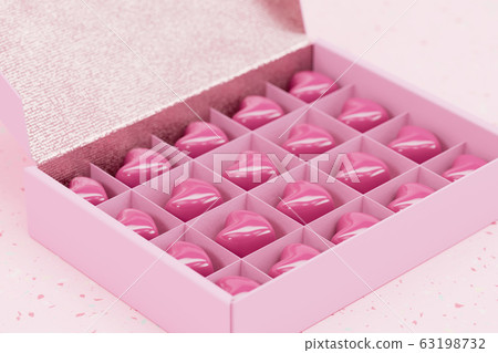 Ruby chocolates 3D rendering Ruby chocolates 3D rendering 63198732