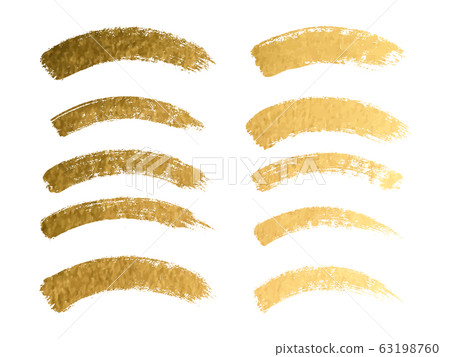 Gold paint smear stroke stain set. Abstract gold glitter texture art illustration. Vector Gold paint smear stroke stain set. Abstract gold glitter texture art illustration. Vector 63198760