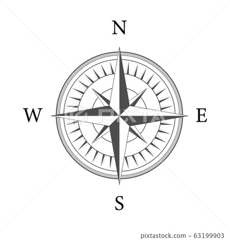 Compass on white background. Flat vector 63199903