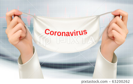Coranavirus background with nurse holding 63200262