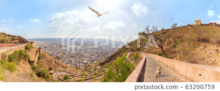 Nahargarh Fort and view on Jaipur, aerial Nahargarh Fort and view on Jaipur, aerial 63200759