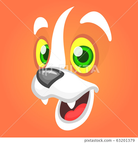 Cute funny fox face. Vector illustration isolated. 63201379