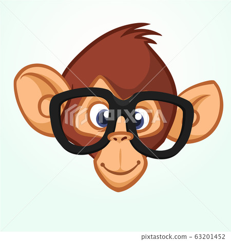 Cartoon monkey. Vector happy monkey head Cartoon monkey. Vector happy monkey head 63201452