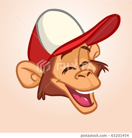 Cartoon monkey. Vector happy monkey head Cartoon monkey. Vector happy monkey head 63201454