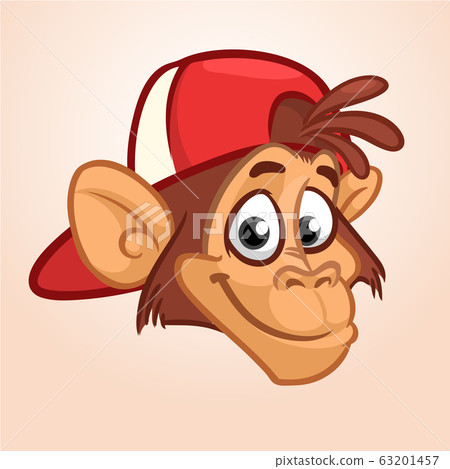 Cartoon monkey. Vector happy monkey head Cartoon monkey. Vector happy monkey head 63201457