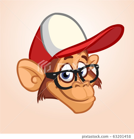 Cartoon monkey. Vector happy monkey head Cartoon monkey. Vector happy monkey head 63201458