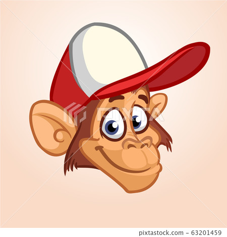 Cartoon monkey. Vector happy monkey head Cartoon monkey. Vector happy monkey head 63201459