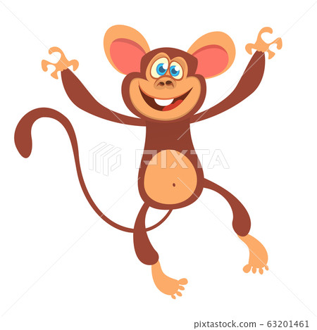 Cute cartoon monkey character icon. Chimpanzee Cute cartoon monkey character icon. Chimpanzee 63201461