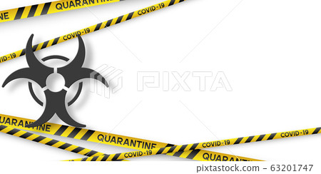 Coronavirus quarantine banner with stripes. 63201747