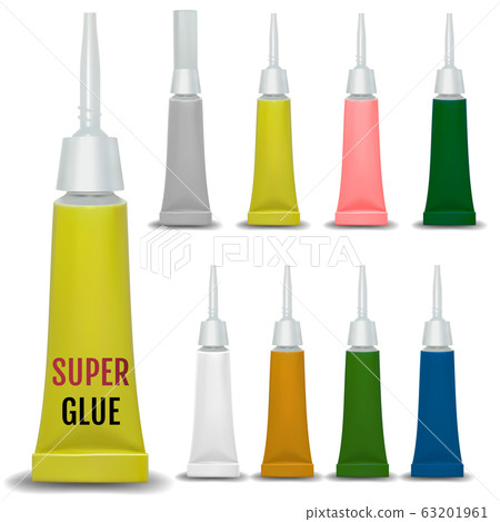 Super glue. 3D realistic metallic container glue . Vector Super glue. 3D realistic metallic container glue . Vector 63201961