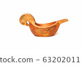 Wooden bowl isolated closeup on white 63202011