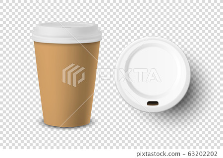 Vector 3d Realistic Brown Disposable Closed Stock Illustration 63202202 Pixta