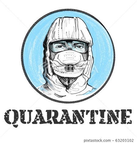 A doctor in a respirator mask and goggles 63203102