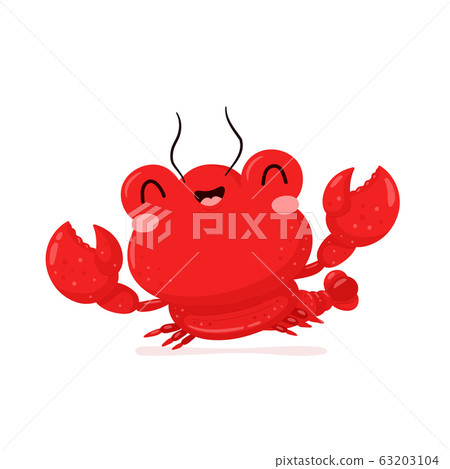 Cute happy smiling lobster. Vector 63203104