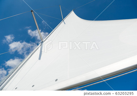 Mast and sail of brand new sailing yacht Mast and sail of brand new sailing yacht 63203295