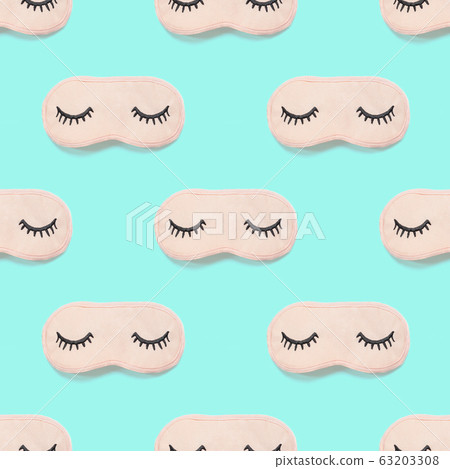 Seamless pattern from pink sleep mask with closed 63203308