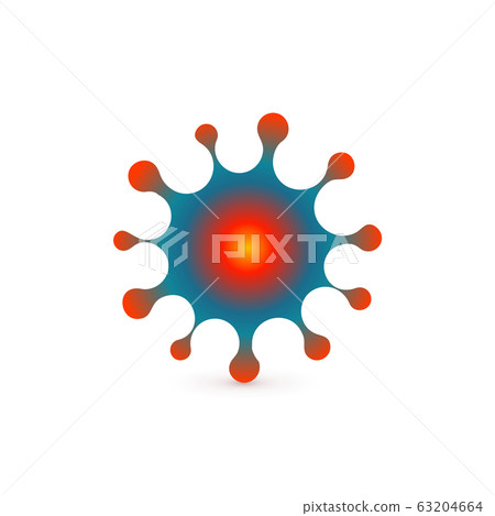 Virus abstract icon. Microbe vector symbol. Computer virus, allergy bacteria, microbiology concept. Disease germ, pathogen micro organism, isolated vector sign on white background Virus abstract icon. Microbe vector symbol. Computer virus, allergy bacteria, microbiology concept. Disease germ, pathogen micro organism, isolated vector sign on white background 63204664