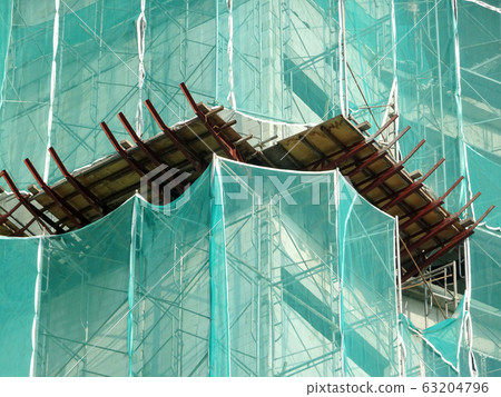Catch platform or other construction projection from the face of a building. It is protect individuals and property from falling debris during construction.  63204796