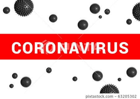 Headline with CORONAVIRUS on white with abstract 63205302