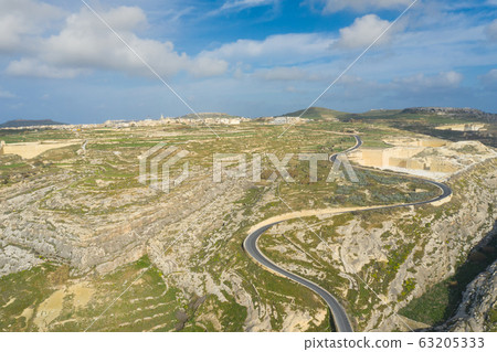 Gozo island landscape in Malta, aerial view 63205333