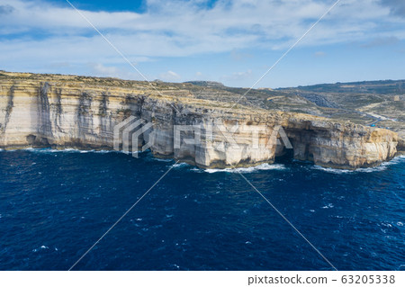 Aerial view of Sea Tunnel near Azure window. 63205338