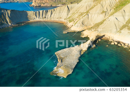 Aerial view of nature landscape of Ghajn Tuffieha 63205354