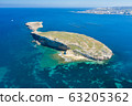 Aerial view of the St Pauls Island off the north 63205362
