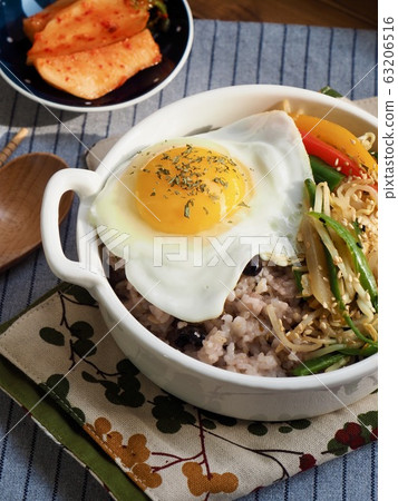 Korean food bibimbap and kimchi Korean food bibimbap and kimchi 63206516