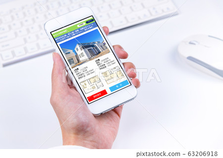 Internet search for housing information on smartphone 63206918