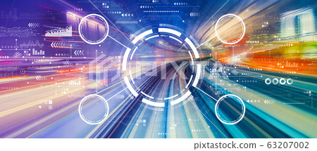 Tech circle with high speed motion blur 63207002