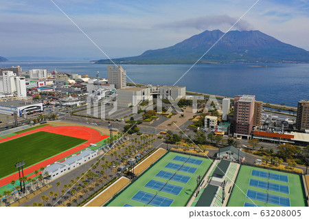 Aerial view of Kagoike Sports Park in Kagoshima City 63208005
