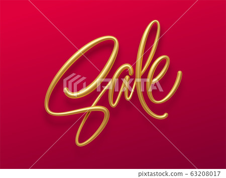Sale golden lettering. Shopping promotion design. Realistic 3d illustration. Vector illustration Sale golden lettering. Shopping promotion design. Realistic 3d illustration. Vector illustration 63208017