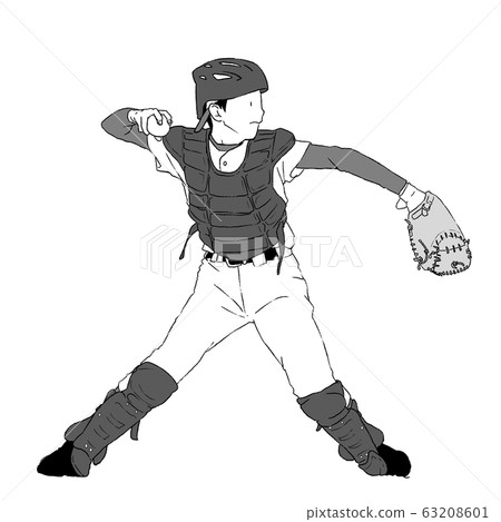 男孩棒球接球手 63208601