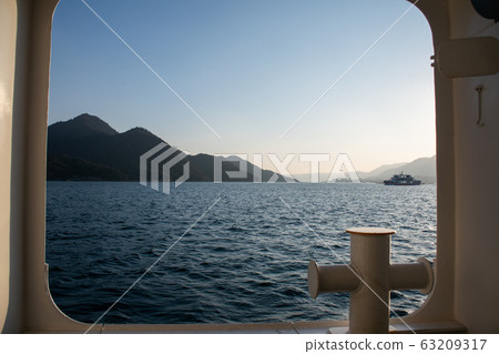 Scenery of Miyajima in the Seto Inland Sea seen from the ferry Scenery of Miyajima in the Seto Inland Sea seen from the ferry 63209317