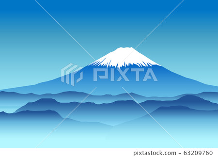 富士山天空風景背景 插圖素材 圖庫